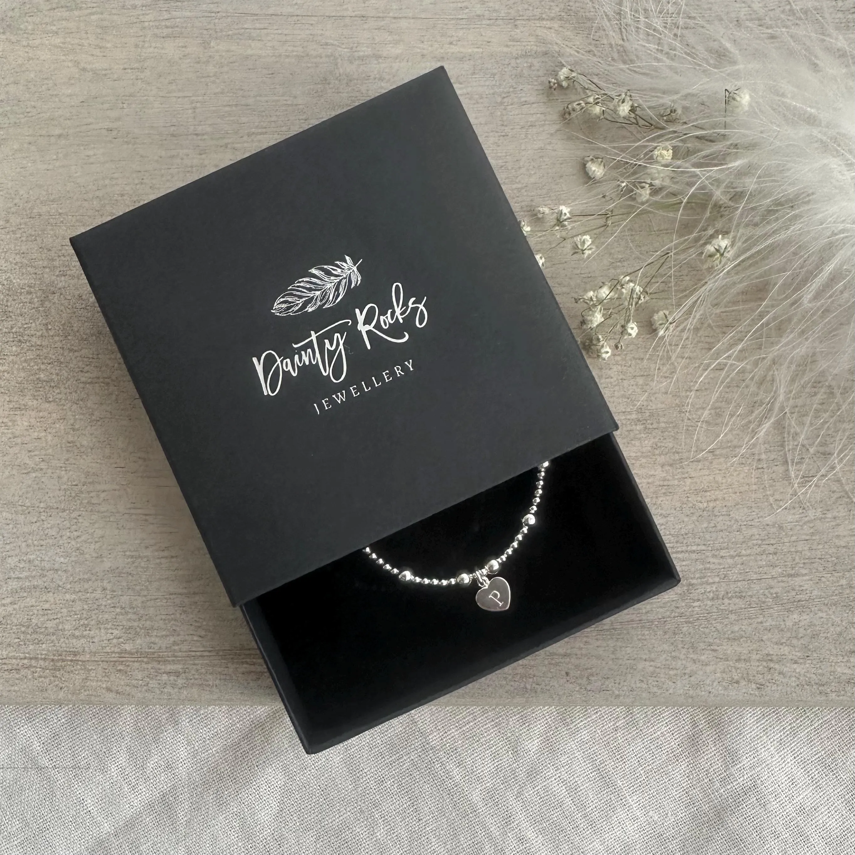 Mothers Day Gift For Mum Family Initials Bracelet in Sterling Silver Chain, Minimalist Sterling Silver Bracelet