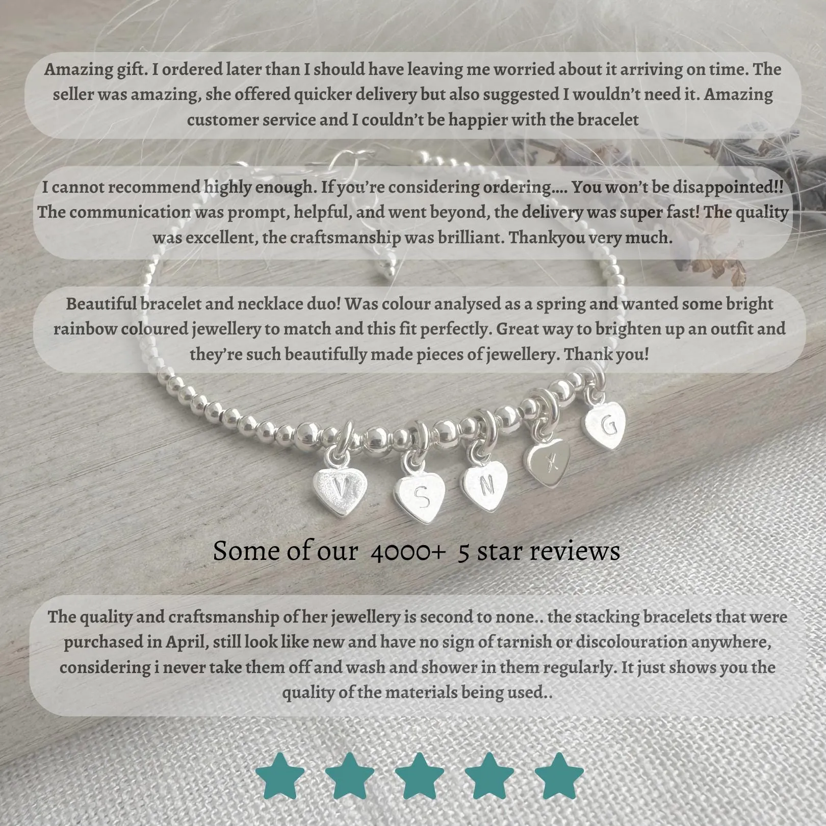 Mothers Day Gift For Mum Family Initials Bracelet in Sterling Silver Chain, Minimalist Sterling Silver Bracelet