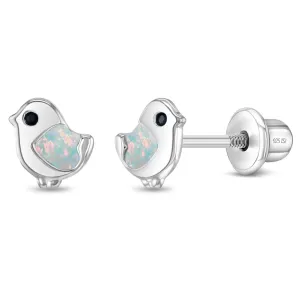 Opal Dove Kids / Children's / Girls Earrings Screw Back - Sterling Silver
