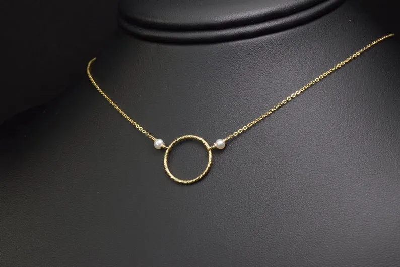 Pearl Hoop Necklace