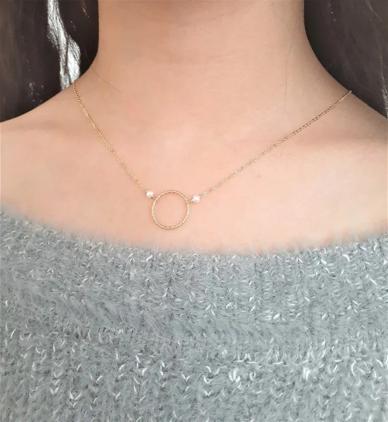 Pearl Hoop Necklace