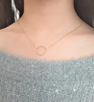 Pearl Hoop Necklace