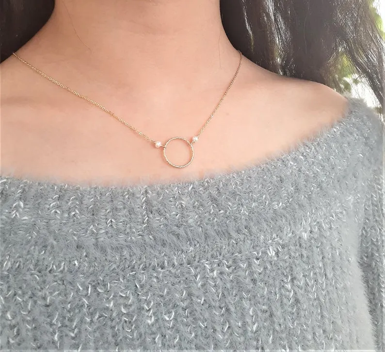 Pearl Hoop Necklace