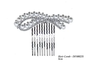 Pearl Stranded Silver Bridal Comb