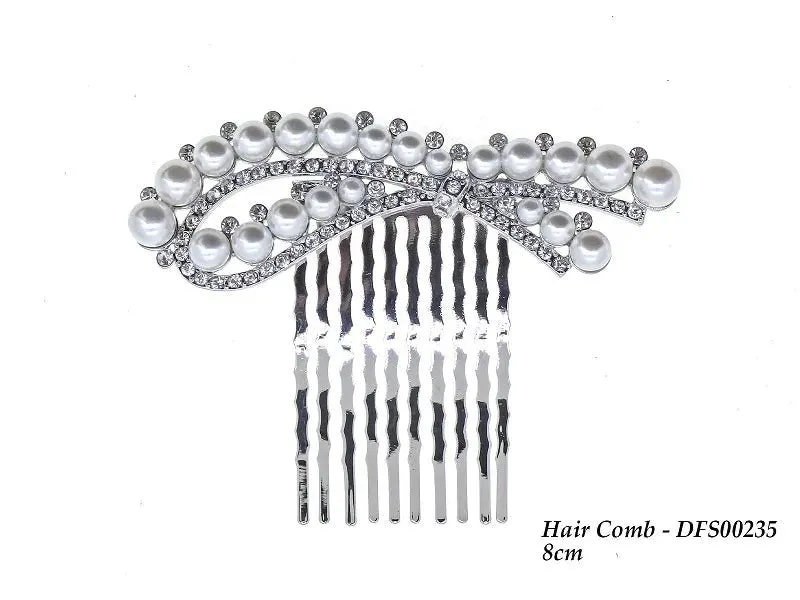 Pearl Stranded Silver Bridal Comb