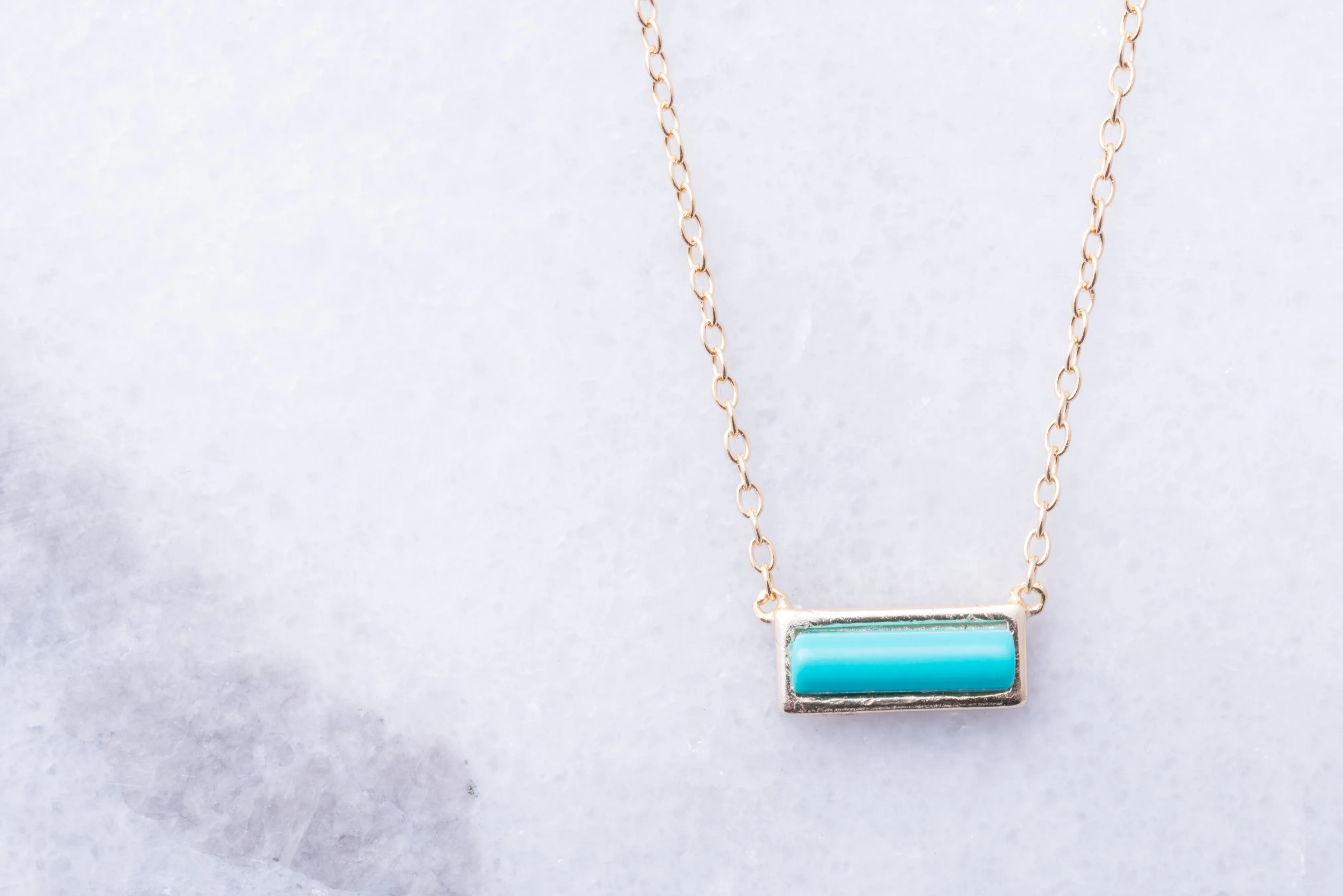 Petite Gemstone Bar Necklace