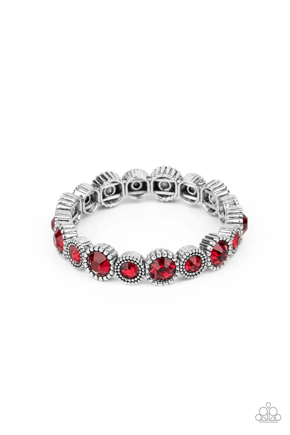 Phenomenally Perennial - Red Rhinestone Bracelet - Paparazzi Accessories
