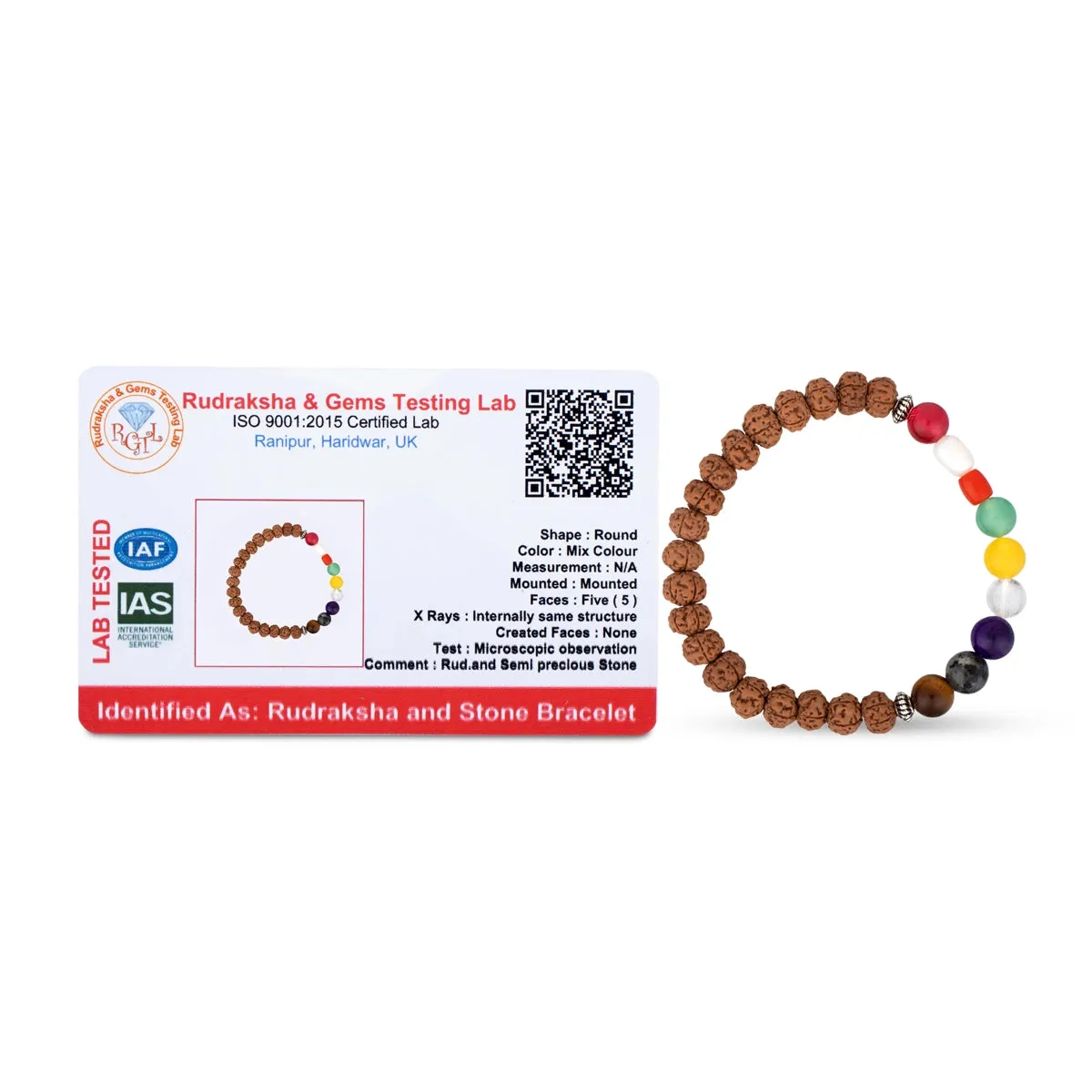 Rudraksha Navratna Bracelet | Bracelet Rudraksh/ Rudraksha Hand Band/ Rudraksha Bracelet for Men & Women