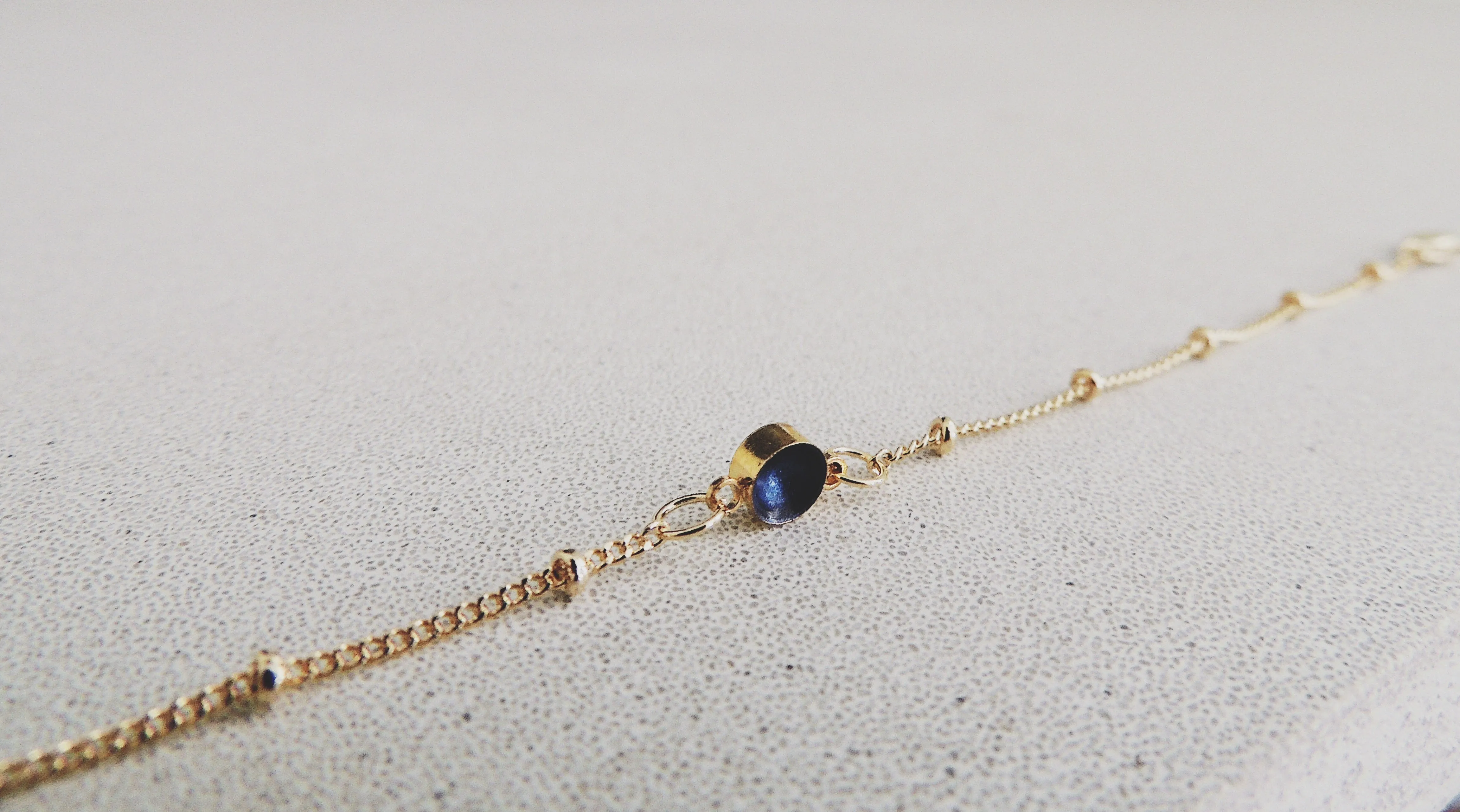 SALE- Enamel Dot Bracelet-Sapphire