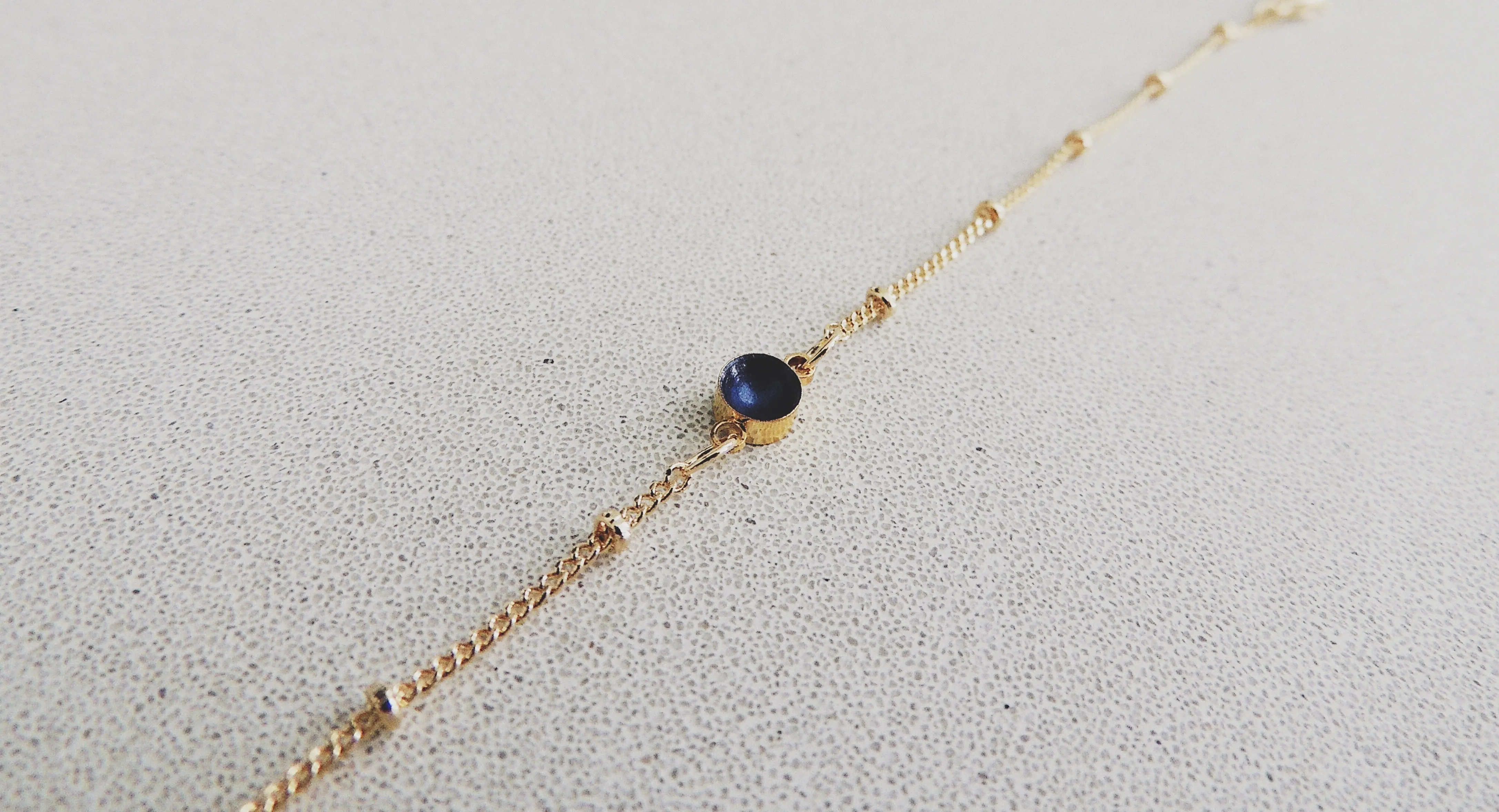 SALE- Enamel Dot Bracelet-Sapphire
