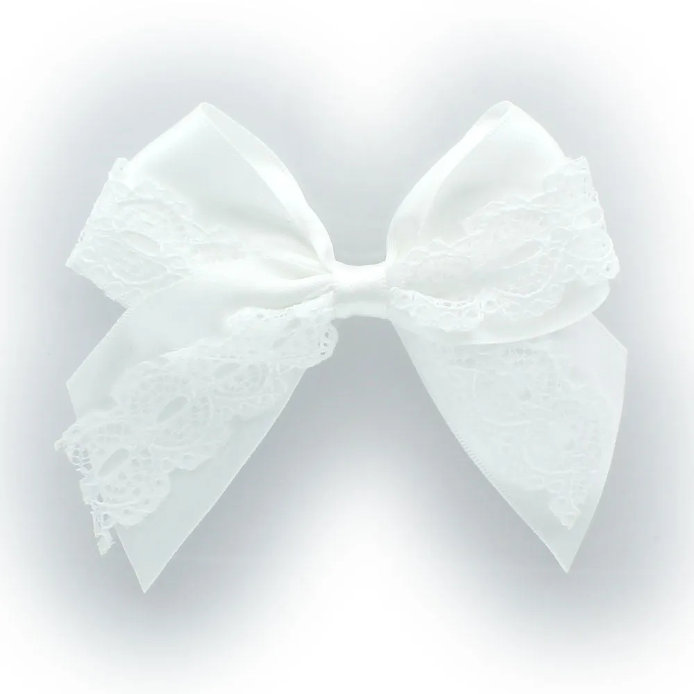 Satin/Lace Sailor Hair-Bow