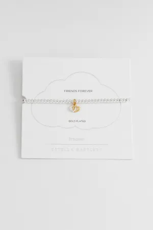 Sienna Beaded Interlinked Heart Charm Bracelet