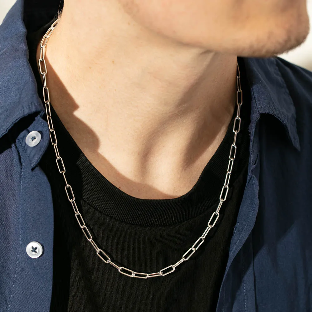 Sterling Silver Staple Link Chain