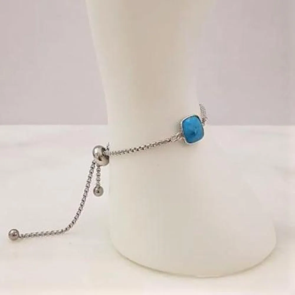 Turquoise Jeweled Slider Bracelet
