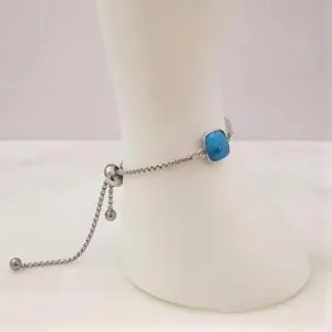 Turquoise Jeweled Slider Bracelet