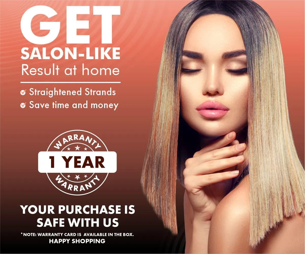 Urban Yog Hair Straightener Brush | Electric Hair Straightner Comb | with Ceramic Coated Plates, 5 Temperature Controls | 1 Year Warranty