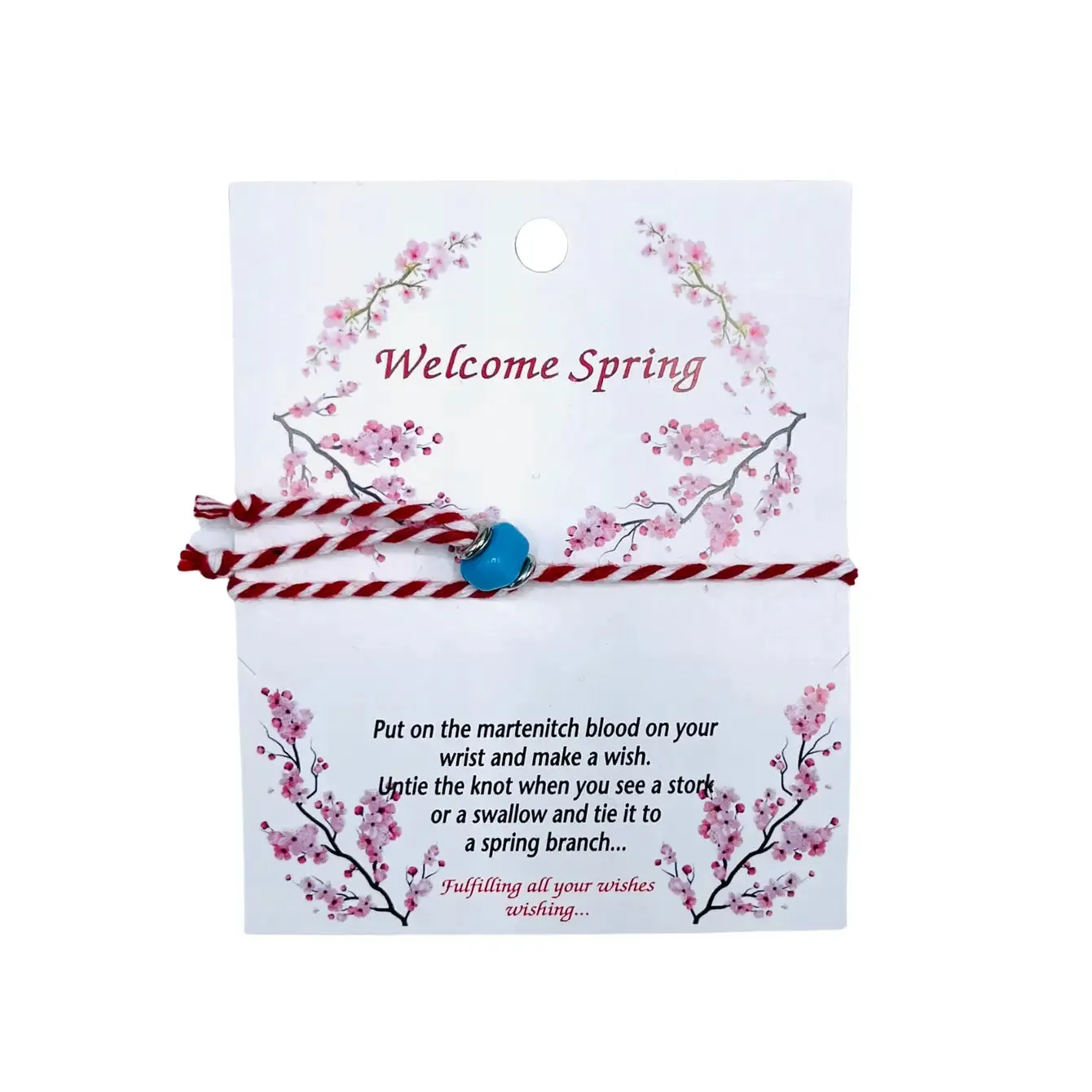 Welcome Spring Card Bracelet: Fresh Beginnings, Handmade 